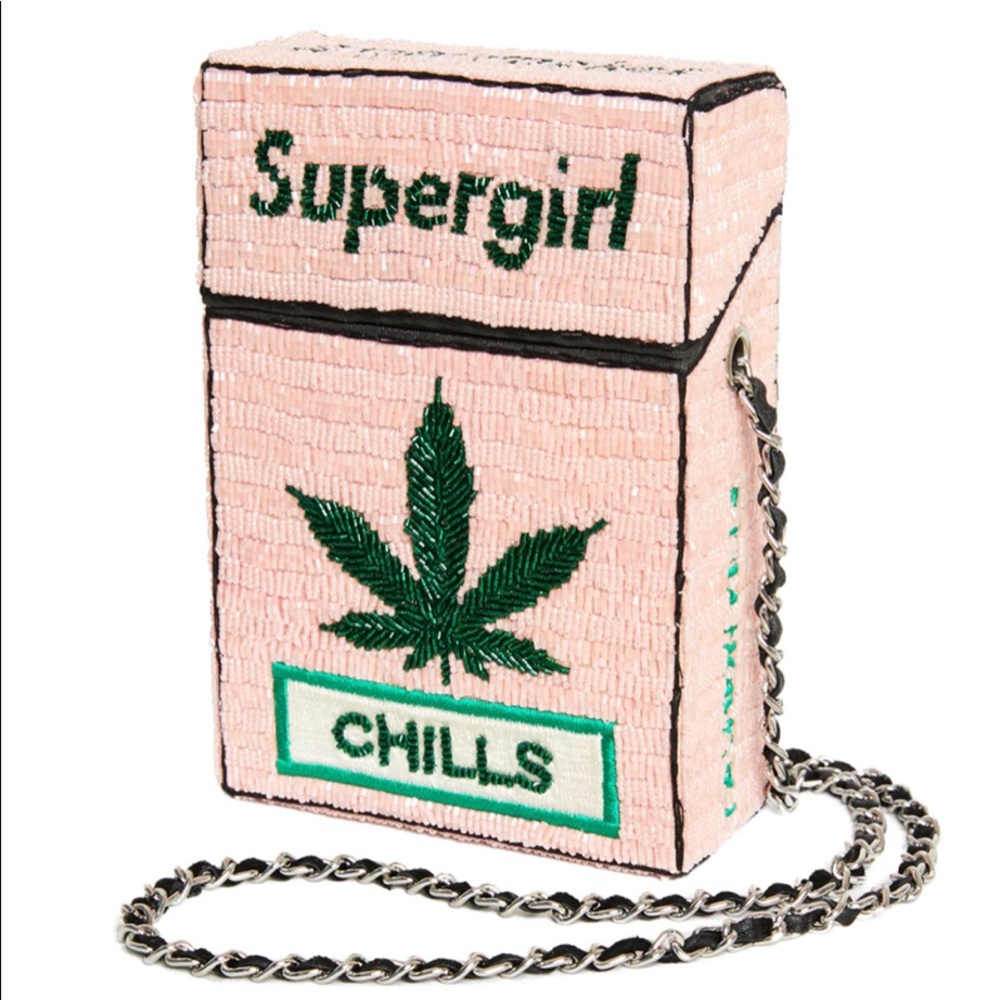 SUPERGIRL CHILLS BIG BOX CROSSBODY BAG, Weed inspired Evening Bag